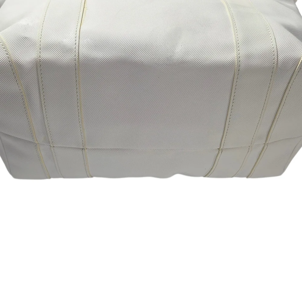 Lacoste Cream White Tote Bag Croc Logo